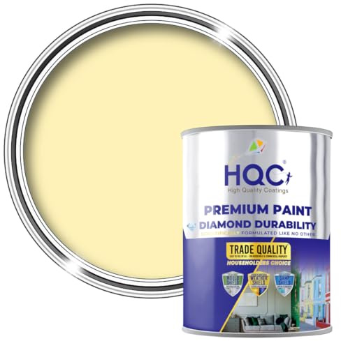 HQC Anti Damp, Anti Mould and Condensation -Light Yellow Matt Finish - 1 Litre - Prevent & Control Damp On Internal Walls & Ceilings - Easy To Apply