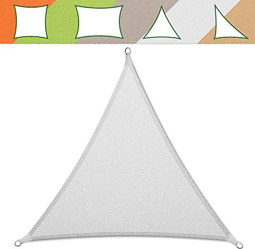 casa pura Sonnensegel 5 x 5 x 5 m, Weiß - inkl. Befestigungsmaterial - Dreieck gleichseitig - Reißfestes Polyester-Gewebe - Wasserabweisend imprägniert - Sonnenschutz
