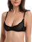 WingsLove Sexy Bra Sheer Wired See Through Soft 1/2 Half Demi Cup Unlined Bralette Lace Mesh (Black 34DD)