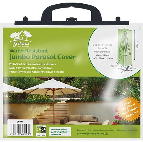 St Helens Home and Garden Water Resistant Jumbo Parasol Cover