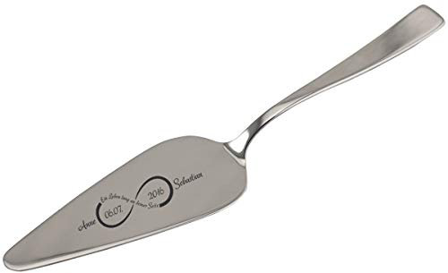 Geschenke 24 Tortenheber zur Hochzeit mit Gravur (Cult - Unendlichkeitszeichen) – eleganter Kuchenheber mit Namen und Datum personalisiert – persönliches Hochzeit Geschenk für das Brautpaar