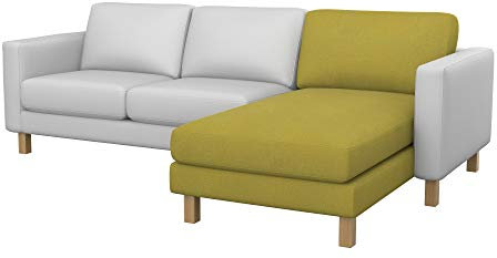 Soferia Überzug Kompatibel Mit Karlstad Anbau Recamiere Sofasitzbezug Sitzkissenbezug Chaiselongue-Bezug Husse Wasserabweisend Fleckschutz Softi Gelb