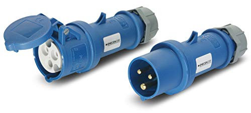 CEE Stecker & Kupplung Set 230V/16A 3p blau IP44 Camping - Mennekes