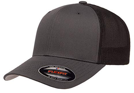 Flexfit Herren Mesh Fitted Cap-2-tone Trucker-Mütze, Charcoal/schwarz, Einheitsgröße