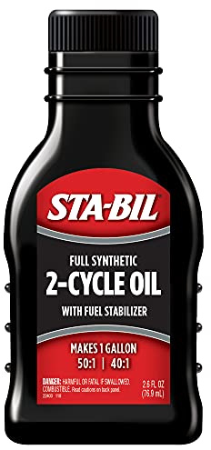 STA-BIL Full Synthetic 2-Cycle Oil - With Fuel Stabilizer For Up To 12 Months Protection - 1 Gallon Multi-Mix - 50:1/40:1 Mix Ratios - Low Smoke Formula, 2.6 fl. oz. (22403)