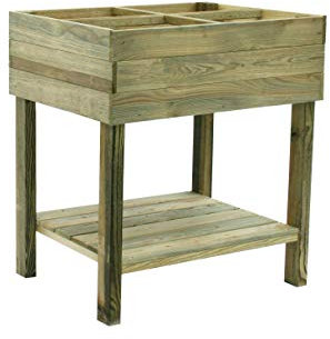 cerland Carré Potager sur Pieds 80 x 60 x 87 cm Paprika - 70 L