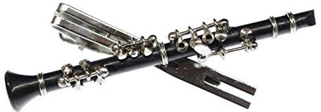 Miniblings Klarinette Krawattennadel Krawattenhalter Box Klarinetist Musik schw. - Handmade Modeschmuck I Herrenschmuck Männerschmuck Schlipsklammer Krawattenklammer