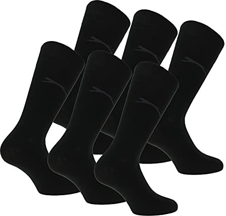 Slazenger 6 Paar bequeme Stretch-Socken für Herren Mittlere Wadenhöhe, Hochwertige weiche Baumwolle, Elastische Faser Lycra (Schwarz, 39-42)