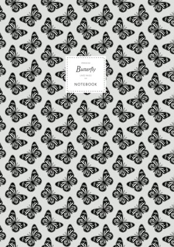Butterfly Notebook - Lined Pages - A4 - Premium: (Grey Edition) Fun notebook 192 lined pages (A4 / 8.27x11.69 inches / 21x29.7cm)