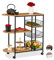 relaxdays Carrello da Cucina, Portavivande con 3 Ripiani e 3 Cestini, Industrial, Metallo e MDF 84x83x37 cm, Vari Colori