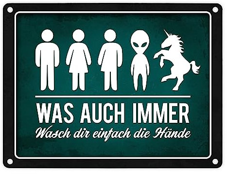 Wasch dir einfach die Hände Metallschild Toilette Hygiene Klo WC Einhorn waschen