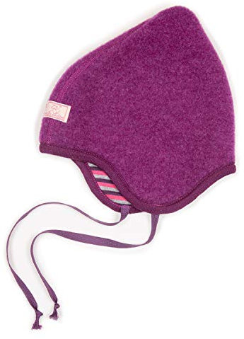 Baby/Kleinkind Wendemütze Flora Bio-Baumwolle/Bio-Wolle, Lila/Lila-Himbeere-Grau 38