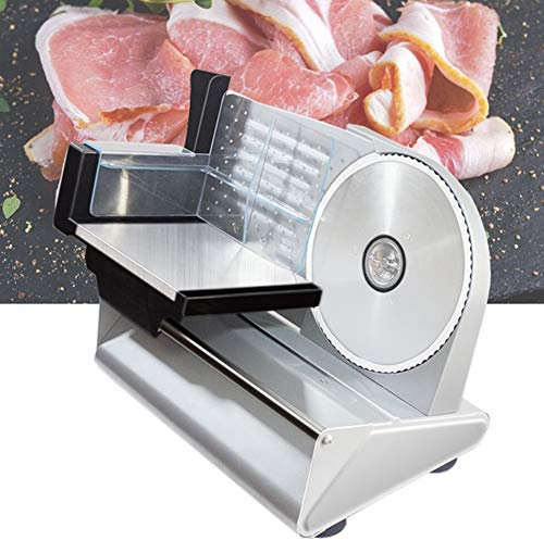 200W Household Electric Meat Slicer, 220v-240v Cutting Machine Semi Automatic Manual Bread Lamb Beef Vegetable Electric Deli Food Slicer