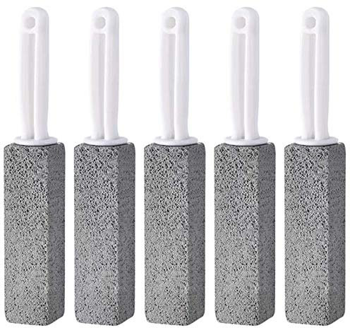 scosao Bimsstein Toilette-reinigungsstein mit Griff, Cleaning Block WC, Toiletten Schüssel Ring Entferner Reinigungs Bürsten Flecken und Hartem Wasser Ring Entferner Rost Grill Reiniger,5pcs