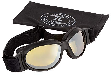 PiWear® Black Hills gelb getönt silver verspiegelt (YTM) I kleine Motorradbrille über Helm winddicht rutschfest gepolstert beschlagfrei Nachtfahrbrille