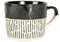 Nicola Spring Ceramic Coffee Mug - 475ml - Black Dipped Dash Stoneware Coffee Cups Dishwasher & Microwave Safe Large Tea Mugs for Hot Drinks, Hot Chocolate, Tea