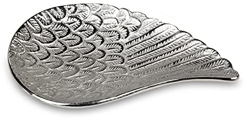 formano Dekoschale Schale Dekoteller | Flügel Engelsflügel | Aluminium 13x22 cm Metall