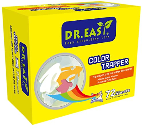 Feuilles de récupération de couleur non parfumées, 72 unités, texture spéciale des pores, colorant et dissolvant fluorescent, sans danger pour la sécheuse, compatible avec toutes les laveuses et HE