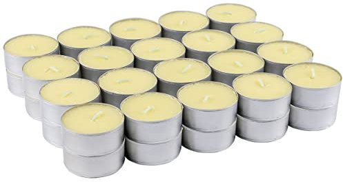 40 Stück Duftkerzen Teelichter Vanille Duft, Creme Duftteelichter Vanille