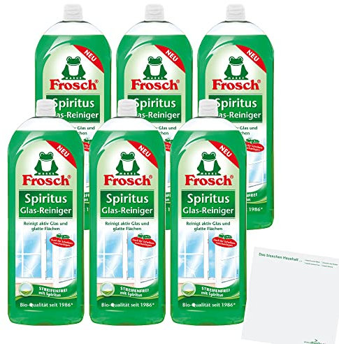 Frosch Spiritus Glas-Reiniger 6er Pack (6x750ml Flasche) + usy Block