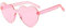 YOJUED Herz Sonnenbrille Randlose Candy Color Herzbrille für Damen Mädchen Love Heart Shape Sunglasses (Pink)