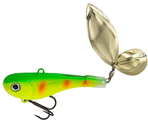 FISHN®Grumpy Spinner, Jig Spinner – Köder, Kunstköder zum Angeln auf Hecht, Dorsch, Barsch, Forelle und Zander