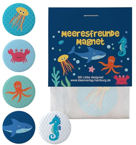 10x Tiefsee/Meerjungfrauen Deko-Magnete / 38mm matt/Magnete als Mitgebsel Kindergeburtstag Meerjungfrauen/Meerjungfrauen Geburtstag Mitgebsel Kinder Geschenke Kindergeburtstag Meerjungfrauen