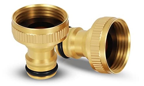 Mdlufee 2 Pcs Gartenschlauch Schnellverbinder, 3/4 Zoll weiblicher Gewindehahn Anschluss,Gewindehahn Adapter