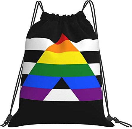 385 Rucksack Mit Kordelzug LGBTQ Gay Straight Ally Pride Flagge Personalisierter Turnbeutel String Bag Mädchen Turnbeutel Faltbar Turnbeutel Für Damen, Für Schwimmen, Reisen, Strandurlaub