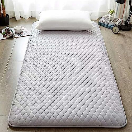 Dremdo Japanische Bodenmatratze, Japanische Futon-Matratze, Shikibuton Faltbare Tragbare Camping-Matratze, Roll Up Faltende Weiche Tragbare Schlafmatte,Grau,150x200cm
