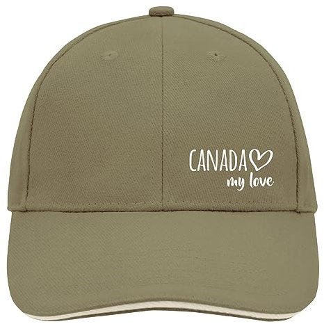 Huuraa Basecap Canada My Love Geschenk Olive/Beige Canada Accessoire