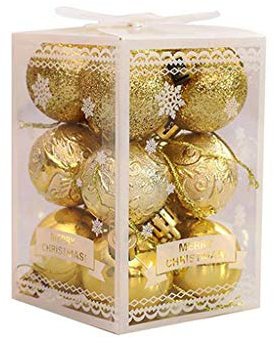 Weihnachtsbaumkugeln Rot Weihnachtsdeko Kugeln Weihnachtsbaum Weihnachtskugeln Dekorationen Kugeln Party Hochzeit Ornament Wohnzimmer Gadgets Weihnachtsdeko Kugeln für (Gold, One Size)