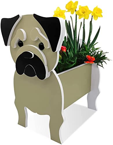 Hunde-Pflanzgefäß, niedlicher Hunde-Pflanztopf, Mops, Haustier-Hunde-Pflanzkasten, Tierform, PVC-Pflanzen, Aufbewahrungsbehälter, für drinnen und draußen, Gartendekoration, Geschenke für Hundeliebhab