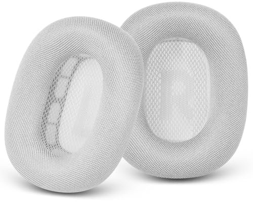 GEVO Upgraded Ear Cushions Replacement Earpads for Apple AirPods Max Headphones, Mesh Fabric Ear Pads Cover with Memory Foam and Magnet for AirPods Max (White)