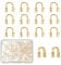 NICENEEDED 200 Pcs U Shape Wire Guard Loops, Wire Guardian Protector Loops, 18K Gold Plated Brass Wire Cable Thread Terminators for Jewelry Making Bracelet Necklaces
