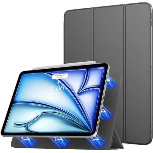 TiMOVO Funda para iPad Air 11 Pulgadas (M3/M2-2025/2024), iPad Air 5ª/4ª Generación (2022/2020) 10.9 Pulgadas, Cubierta Magnética Fuerte con Soporte del Tríptico, Auto Estela/Sueño, Gris