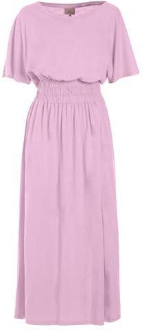 DEHA - Vestito Lungo Jersey Long Dress in Cotone, Viola Chiaro (L)