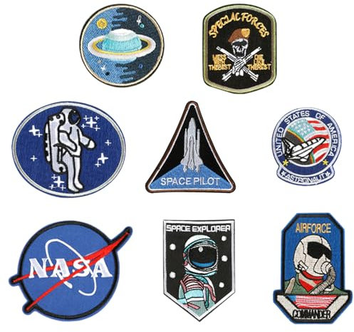 8 Stück Aufnäher Zum Aufbügeln, Aufnäher Mit Astronautenmuster, Aufnäher Mit Gestickter Flagge, Aufnäher Für Kleidung Zum Selbermachen