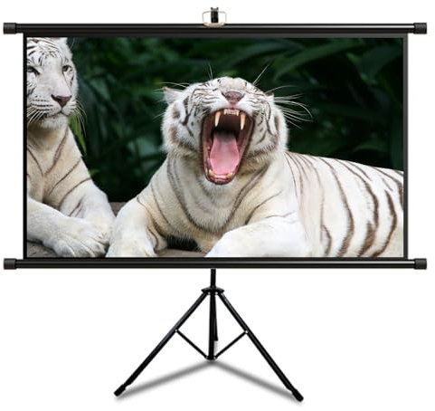 Xnyaizy Projektor Leinwand mit Ständer, Beamer leinwand 16:9 4:3, 4K HD Projektion Leinwand, leicht zu reinigen, 2,5 Verstärkung Projektionsleinwand für Zuhause, Camping, Büro (Size : 60 (16:9))