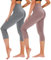 TNNZEET 3/4 Leggings Damen Capri Leggins für Sport, 7/8 Sporthose High Waist Caprihose Große Größen Sportleggings für Gym(Hautfarbe/Hellgrau,L-XL)
