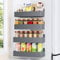 Mystozer Magnetisches Gewürzregal für Kühlschrank, Küchen-Organizer und Aufbewahrungsregal, Grau (4er-Pack)