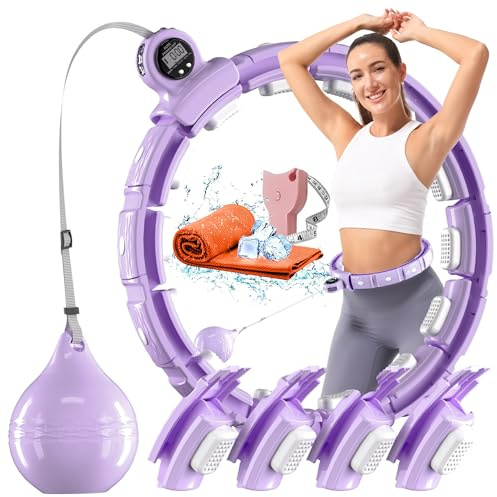 Sonkoloro Smart Weighted Hula Ring Hoops for Adults Weight Loss Purple …