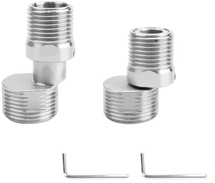 0XBIT 2 Pièces Raccord Excentré Mitigeur, Réglable à 360 Pied Incurvé Coudé, Longueur Réglable Robinet Coin Vis Excentrique, Raccord Excentré pour Cuisine et Salle de Bain