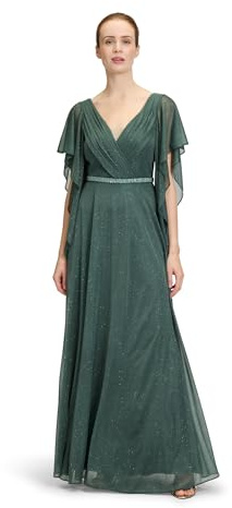 Vera Mont Damen Abendkleid im Glitzer-Look 40, Dark Green/Grey