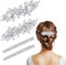 JIEYAO 4 Stück Haarspangen mit Strasssteinen für Damen,silberne Blumen-Haarspangen Kristallperlen französische Haarnadeln Haarspangen für Frauen Hochzeitsaccessoires