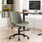 YOUNIKE Silla de Oficina Ergonómica de Cuero PU, Silla de Escritorio Giratoria Regulable en Altura, Silla Gaming Capacidad hasta 136 kg, Silla de Ordenador con Respaldo y Ruedas, Verde Oliva