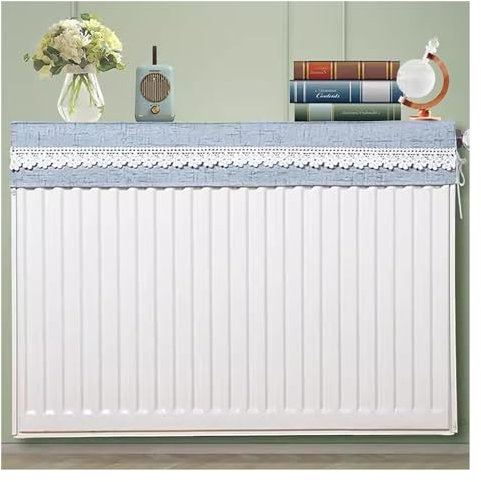 White Shelf To Go Over Radiator with Dust Cover, Home Tea Room Cafe Plant Shelf Indoor Upper Radiator with Curved Side Wing, Flexibly Splicable, Drilling Free Installation (Color : Blue 2, Size : L