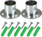 Selyse 2 Stück Edelstahl Kleiderschrank Rohrhalterung, Flansch Sockel Rundrohr Halter mit 6 Schrauben, Rostfreie Verstellbare Wandhalterung (22mm)