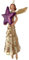 Engel groß Weihnachten Baumschmuck Figur Deko Hänger Christbaumschmuck Ornament 15 cm (Creme-Gold mit lila Stern)