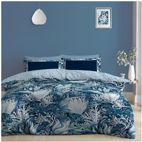 GC GAVENO CAVAILIA Floral King Bedding Set - 4 Piece - Reversible Duvet Cover, Fitted Sheet and Matching Pillowcases - Soft Polycotton Easy Care Complete Bed Set for All Seasons, Multi